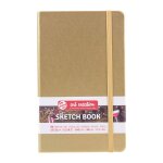 Carnet croquis 13x21cm - 80 feuilles - 140g - or blanc - royal talens