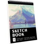 Carnet de croquis a4 a reliure spirale, 50 feuilles / 100 pages, 100 g / m bloc de dessin, papier de ...