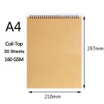 Carnet de croquis d'art en papier kraft, livre a spirale, fournitures scolaires de bureau, bloc - notes ... Carnet de croquis d'art en papier kraft, livre a spirale, fournitures scolaires de bureau, bloc - notes ...