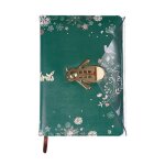 Carnet de croquis en cuir avec verrou de mot de passe, fleur, carnet de voyage, planificateur de journal ...