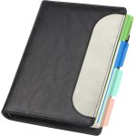 Carnet cuir a5 - 1 pc cahier lign - carnet a anneaux a5 - 100gsm papier bloc note a5 - noir cahier de ...