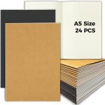 Carnet de notes a5, lot de 24 cahiers a5 kraft, 60 pages / 30 feuilles bloc - notes blanc carnet de voyage ...
