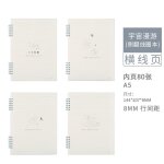 Carnet de notes a5 / b5 a bobine blanche, 4 pi�ces / lot, grille horizontale, ligne, croquis, carnet ...