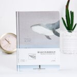 Carnet de notes a5 a couverture rigide avec illustration de dessin anim� baleine, carnet de notes a colorier, ...