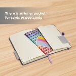 Carnet de notes a5 lign, 192 pages, couverture rigide avec bande de fermeture elastique et poche pliable ...