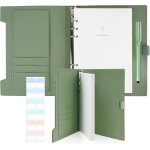 Carnet de notes a5, carnet de notes vert, 160 pages couvertes en pu carnet avec marque page adhesif, ...