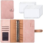 Carnet de notes a6 en cuir pu, nouveau planificateur de budget, 6 anneaux de couverture, 12 poches de ...