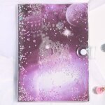 Carnet de notes a6 en cuir pvc a couverture rigide, carnet de notes de la s�rie ciel etoil� et constellations, ...
