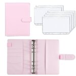 Carnet de notes en cuir pu a6, classeur a 6 anneaux, planificateur hebdomadaire, couvertures de frais, ...