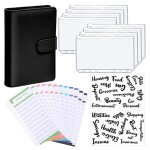 Carnet de notes en cuir pu, organisateur de planificateur de budget, couverture de classeur, 8 poches, ...