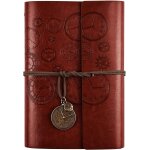 Carnet de notes en cuir, rechargeable carnet de voyage agenda vintage a spirales avec papier lign journal ...
