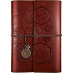 Carnet de notes en cuir, rechargeable carnet de voyage agenda vintage a spirales avec papier lign journal ...