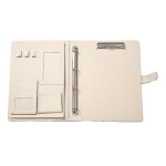 Carnet de notes en cuir synth�tique marron, r�sistant, 34 x 25 cm, intercalaire, clips m�talliques, plusieurs ...