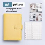 Carnet de notes ? grille a6 en cuir pu, couverture souple avec boucle, planificateur, fournitures scolaires ...