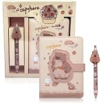 Carnet de notes journal intime fille avec stylo, carnet en cuir capybara avec boucle magn�tique, a6, ...