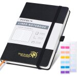 Carnet de notes lign� a5 - couverture rigide avec papier 120 g / m, 128 pages num�rot�es, avec etiquettes ...