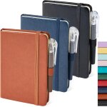 Carnet de notes, petit cahier bloc note cuir avec stylo 3 paquet, mini carnet de voyage a6 (9, 8 cm x ...