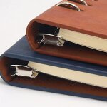 Carnet de notes rechargeable a5 en cuir avec anneaux m�talliques, cuir pu r�sistant, papier lign�, id�al ...