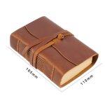 Carnet de notes r�tro en cuir de style chinois crucket - fait main, 400 pages lign�es epaisses, couverture ...