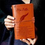 Carnet de notes vintage en papier artisanal marron a6, 120x200mm, 1 pi�ce,  a ma fille, amour papa , ...