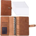 Carnet de reliure en cuir pu, bon matriel, systme d'enveloppes de trsorerie, poches de reliure, economie ...