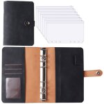 Carnet de reliure projecteur en cuir pu, ensemble de systme d'enveloppes de trsorerie, poches de reliure, ...