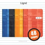 Carnet r�pertoire piqu� 14, 8 x 21 cm 48 pages lign� clairefontaine