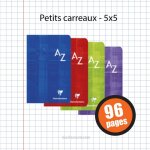 Carnet r�pertoire piq�re 110x170 96p petits carreaux 5x5 90g clairefontaine