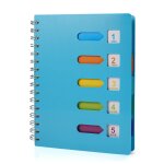 Carnet spirale a5, avec intercalaire de sparateur, intercalaire avec 5 onglets de couleur, trieuravec ...