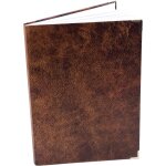 Carnet xxl a4 en simili cuir avec coins mtalliques: pages vierges non lignes, couverture rigide vintage, ...