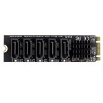 Carte d'extension ngff b - key sata vers sata 3 5 ports, 6gbps, jmb585, prise en charge du ssd et du ...