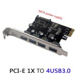 Carte d'extension pci - e vers usb3. 0 4xusb3. 0 riser, carte d'alimentation sata vl805, adaptateur pour ...