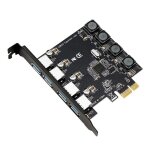 Carte d'extension pcie usb 3. 0 a 4 ports, adaptateur hub pci express, alimentation gratuite