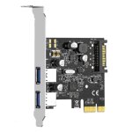 Carte d'extension pcie vers usb3. 0, alimentation sata, extension usb a deux ports, petit emplacement, ...