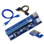 Carte graphique pcie 1x a 16x express riser, 60cm, câble usb 3. 0, sata a 6 broches, alimentation para ... Carte graphique pcie 1x a 16x express riser, 60cm, câble usb 3. 0, sata a 6 broches, alimentation para ...