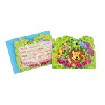 Carte d'invitation de dessin avec enveloppe pour enfants, faveurs de fille, fournitures de fte joyeux ...
