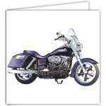 Carte sans texte intrieur blanc avec enveloppe carre 15x15cm moto noire et argente brillante motocyclette ...