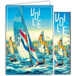 Carte voilier avec enveloppe 12x17, 5cm pour sportif sportive driveur multicoque skiff planche a voile ...