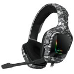 Casque d'�coute de jeu camouflage avec microphone, lumi�re led, son st�r�o r�aliste, pour ordinateur, ...