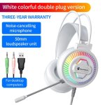 Casque d'coute stro de jeu, 7. 1mm, usb, avec microphone, led, pour ordinateur, ps4, xbox, pc, gaming, ...