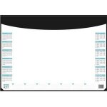 Cbg sous main 25 feuillets ins�r� dans socle pvc noir, 25 feuilles grille perp�tuelle