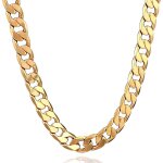 Chane punk cubaine en or 18k pour hommes et femmes, collier long a maillons, breloque, a la mode, cadeau, ...