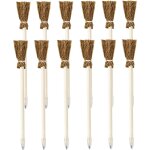 Checarzhn - - no1 - lot de 12 crayons dcoratifs avec tte de balai, manche en bois, fournitures de bureau ...