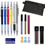 Checarzhn - - no1 - lot de 13 porte - mines en mtal avec etui a stylos de rechange color avec gomme ...
