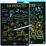 Checarzhn - - no1 - 2 pack 12 pouces tablette d'criture lcd colore, enfants tablettes graphiques avec ...