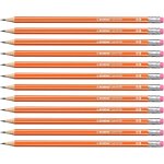 Checarzhn - - no1 - pencil 160 - lot de 12 crayons graphite hb avec bout gomme - orange Checarzhn - - no1 - pencil 160 - lot de 12 crayons graphite hb avec bout gomme - orange