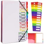 Chemise a4 12 compartiments - cartable en polypropylne impermable avec fermeture eclair & etiquettes ...