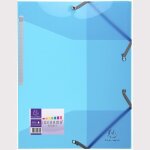 Chemise a elastiques 3 rabats - 24 x 32 - polypropylene translucide lisse brillant 510eme - couleur bleue ...