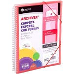 Chemise kangourou spirale archivex - star 40 pochettes couleur rouge carchivo