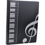 Chemise musicale a4 avec 40 pochettes, abs durable, r�sistante a l'eau, motif musical, id�ale pour les ...